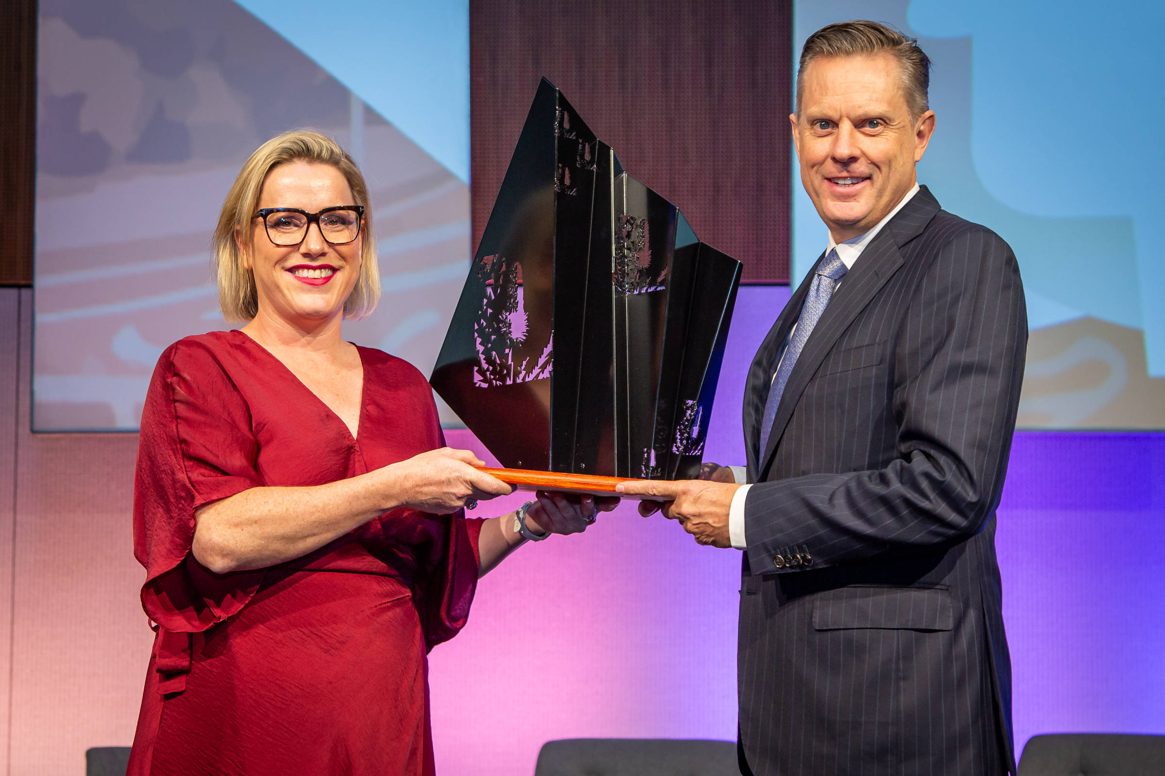 BUPA Director of ESG and Sustainability APAC Christina Dickinson (left), and Marinova CEO Paul Garrott.
