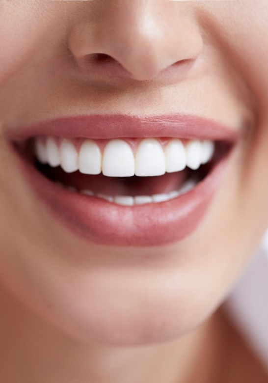 Close up of woman's smiling mouth