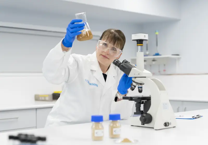 Marinova scientist in laboratory
