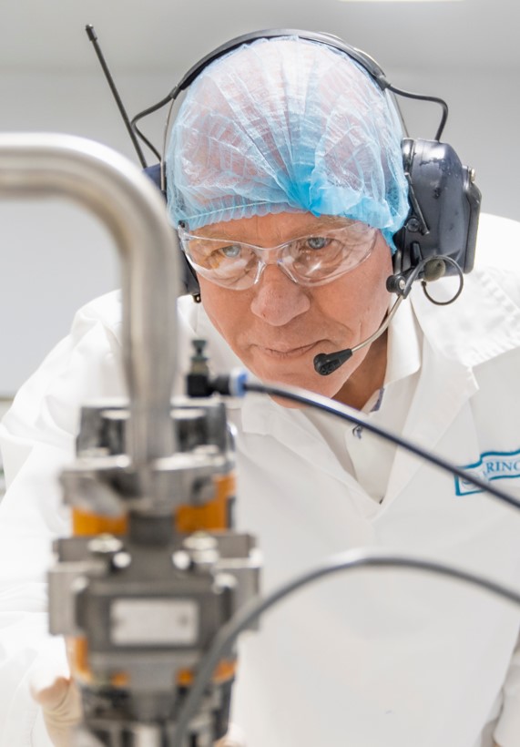 Preben Soerensen in Marinova's manufacturing plant